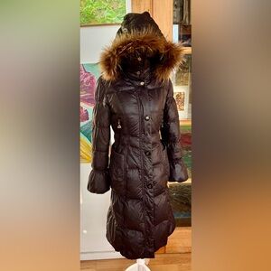 Bosideng Black midi puffer down coat size 2 US EUC